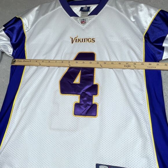 Minnesota Vikings Mens Jersey Size 48 White Brett Favre Reebok NFL Stitched - Picture 8 of 14
